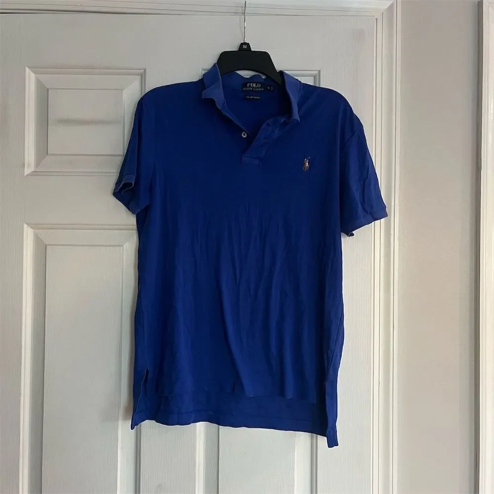 Ralph Lauren Men's Blue Polo Shirt L Pima Soft Touch Short Sleeve